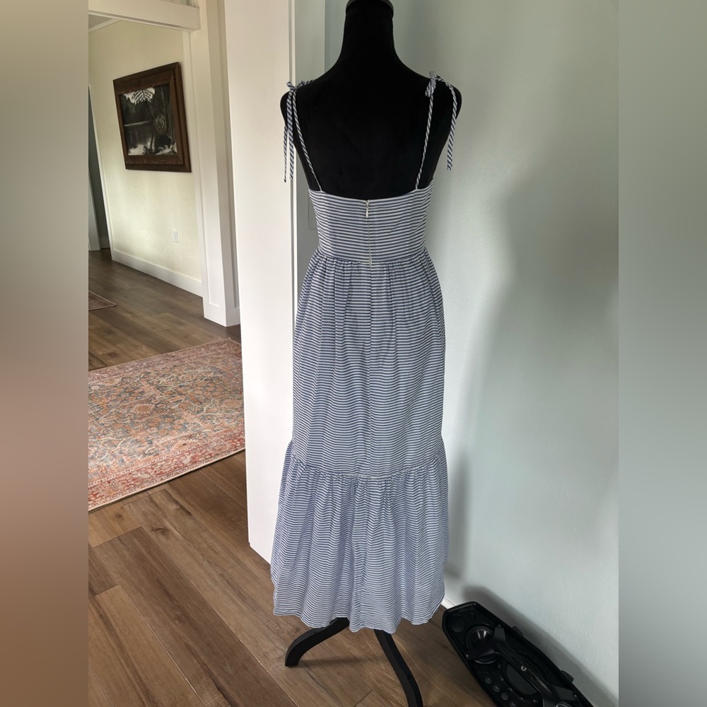 Gianni Bini maxi/midi sundress blue & white stripe sz 0 coastal grand millennial - Picture 7 of 7